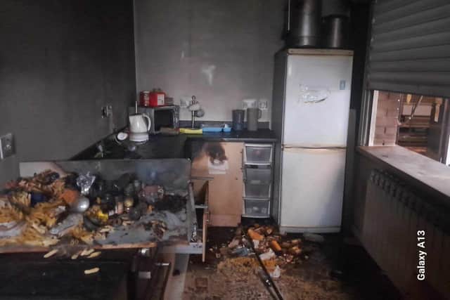Fire damage at the Mansfield Cricket Club pavilion.