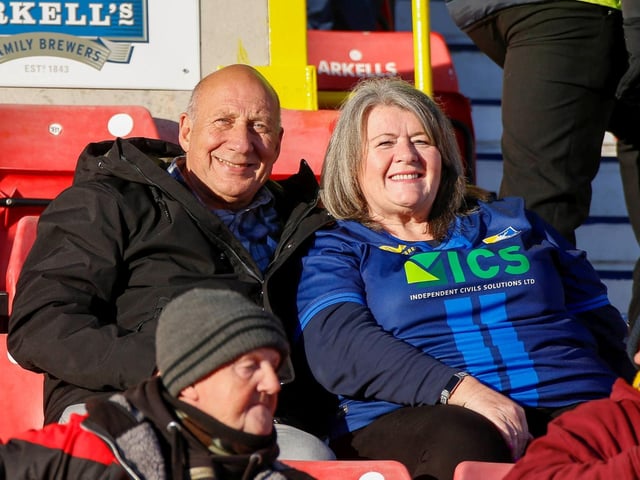 Mansfield Town fans at the defeat to Swindon Town.