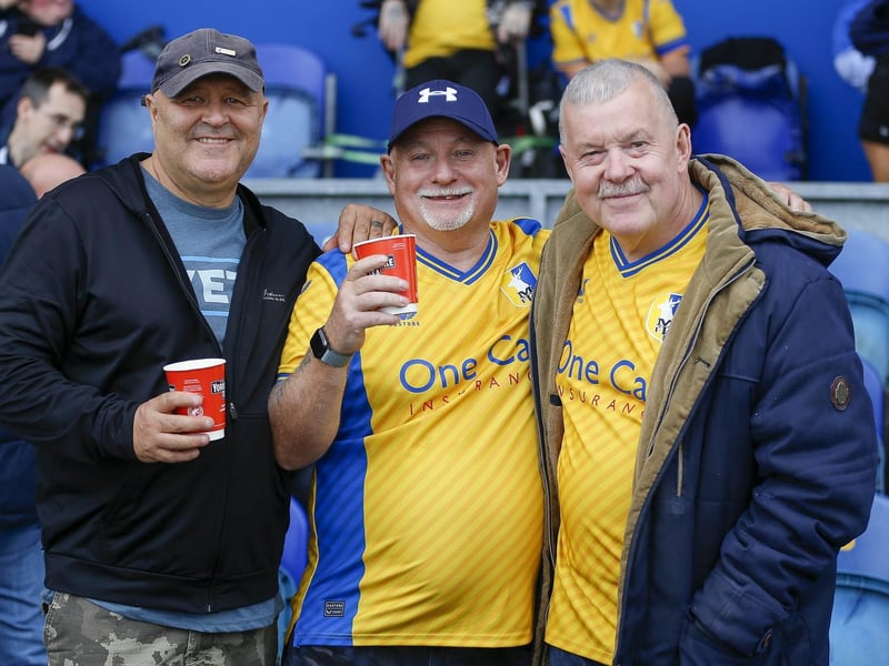 Mansfield Town fans at the draw with AFC Wimbledon.