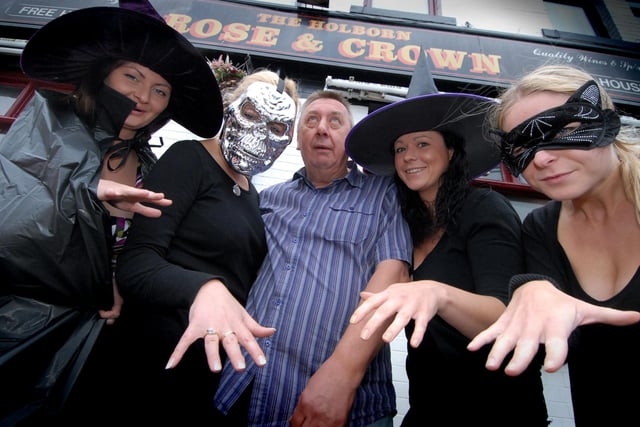 A Halloween fundraiser at the Rose and Crown in 2009 with landlord Bob Overton in the photo.