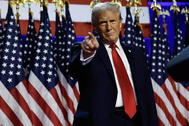 Donald Trump arrives to speak during an election night event. PIC: Chip Somodevilla/Getty Images