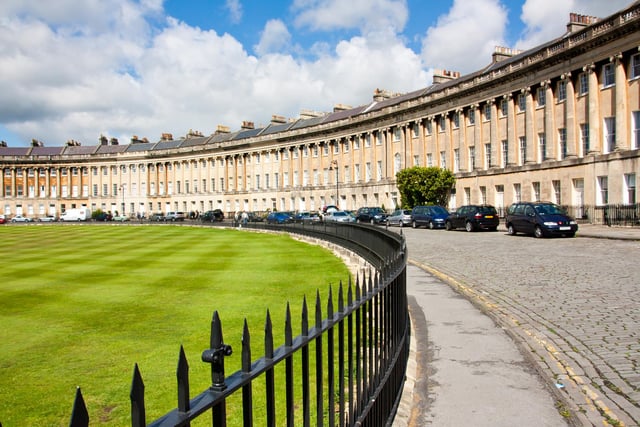 The outside of the Featheringtons’ family household was shot on the famous Royal Crescent in Bath. The homes swoop round to form a sweeping crescent, making it one of the finest examples of Georgian architecture in the UK, and one of the most beloved locations in Bath.