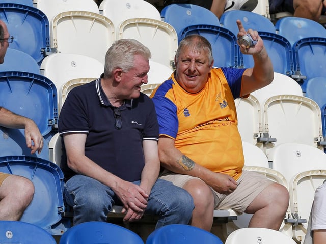 Mansfield Town fans ahead of the game with Colchester United.