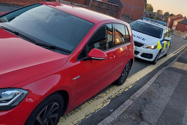The police spotted a vehicle that flagged up as having no insurance in Shirebrook