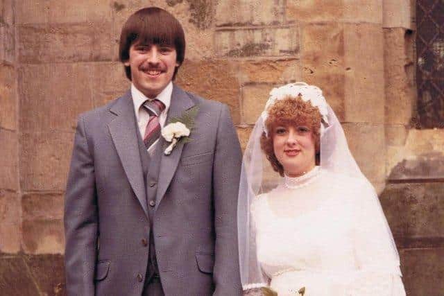 The happy couple Tony and Yvette Price-Mear at their first wedding in 1981.