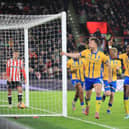 Rhys Oates scores in Sunday's FA Cup giant-killing at Sheffield United. Photo credit Chris & Jeanette Holloway / The Bigger Picture.media