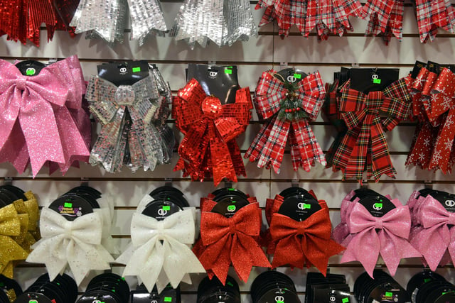 The World of Christmas store has a range of festive-coloured bows
