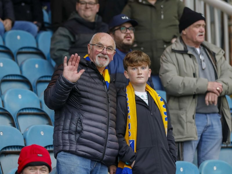 Mansfield Town fans watch the brilliant win at Peterborough United.