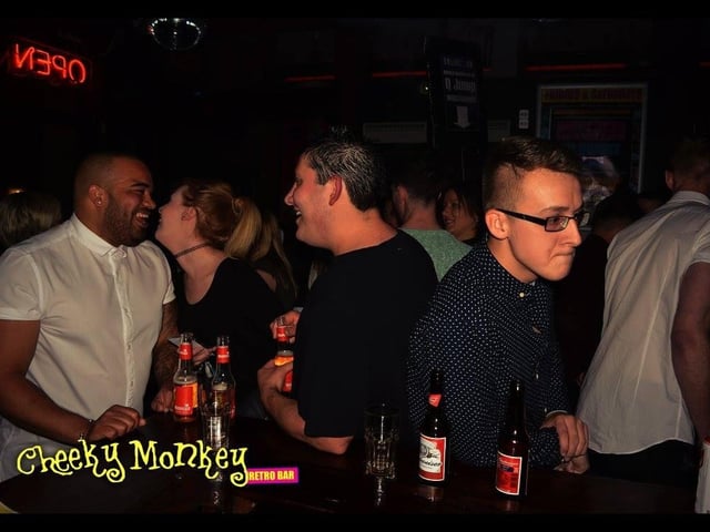 Grabbing some drinks at the bar