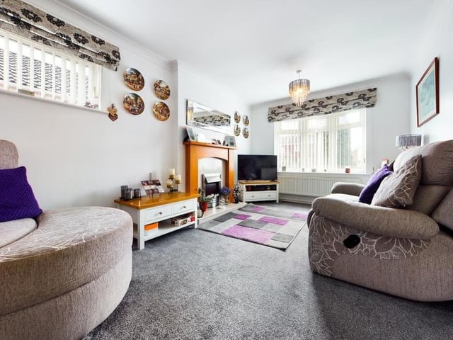 Like all the rooms in the Nuncargate Road bungalow, the living room is beautifully presented. It is bright too, thanks to a large window overlooking the front of the property.