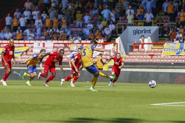 Stephen McLaughlin sees this early penalty saved. Photo by Chris Holloway / The Bigger Picture.media