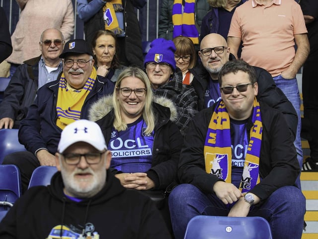Happy Stags fans at Luton Town.