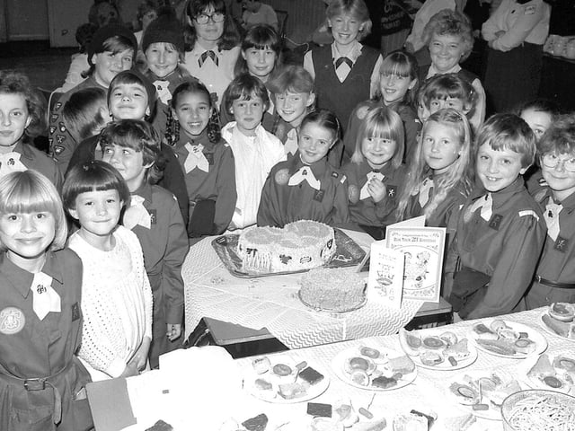 This Kirkby Brownies group enjoy a party in 1985.