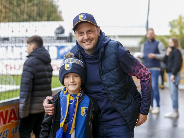 Stags fans during the Sky Bet League 2 match against Swindon Town.