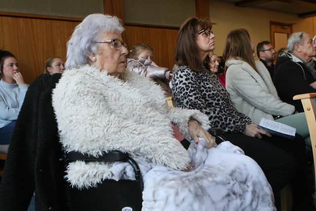 Residents and relatives attended the memorial service.