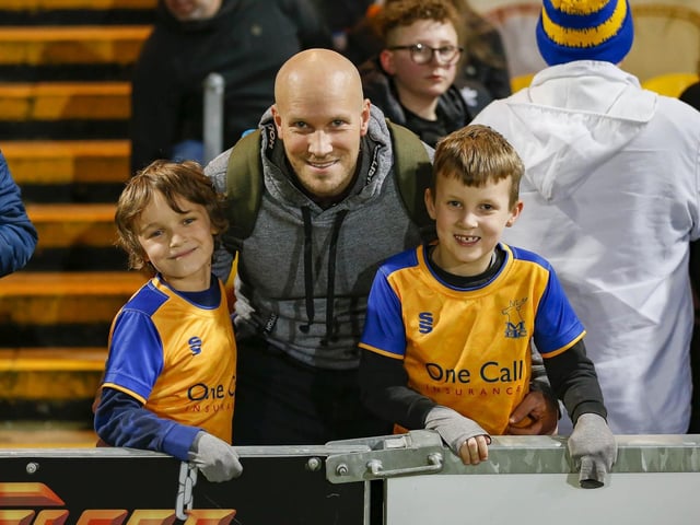 Mansfield Town fans ahead of the draw with Grimsby Town.