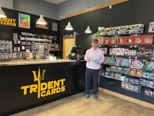 Store manager James Middleton at Trident Cards, one of the new businesses in Mansfield town centre.