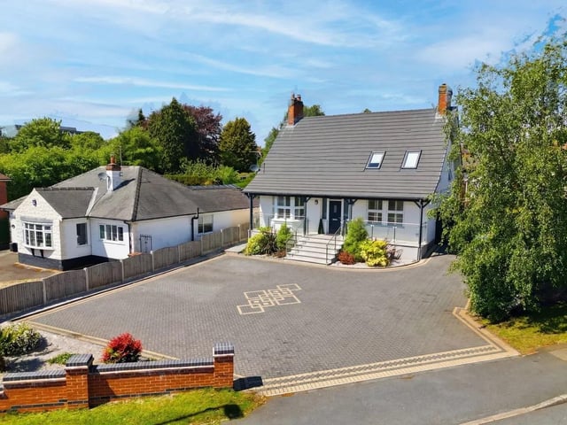 An exceptional detached executive residence occupying a generous 0.18 acre plot on the highly regarded Lichfield Lane, offering over 2,400 sq ft of beautifully appointed accommodation alongside extensive parking, a detached outbuilding and stunning landscaped gardens. Finished to an impressive standard throughout, the property blends contemporary styling with spacious family living, featuring three reception rooms, a high-specification dining kitchen with island, luxurious bathroom suites and three substantial double bedrooms including a striking principal suite with vaulted ceiling and en suite. Externally, the property has been thoughtfully designed for entertaining, with large paved seating areas, artificial lawn, mature planting and a detached garden room ideal for home office, gym or studio use
