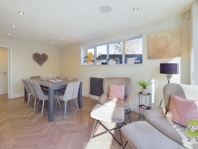 Both the kitchen and the dining room benefit from luxurious Karndean flooring.