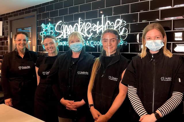 The women who lead the way at Smoke And Ice, Carol (centre) and Jess Holvey (right) and front-of-house supervisors (from left), Sarah McLafferty, Emma Morrison and Heidi Seaton.