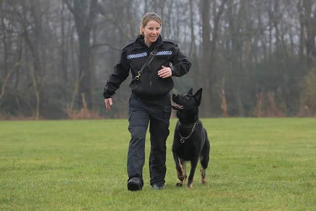 PC Louise Roberts and Police Dog Chase.