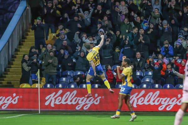 Rhys Oates nets a second goal during the Sky Bet League 1 match against Bradford City AFC at the One Call Stadium, 01 Jan 2026. Photo credit, Chris & Jeanette Holloway / The Bigger Picture.media