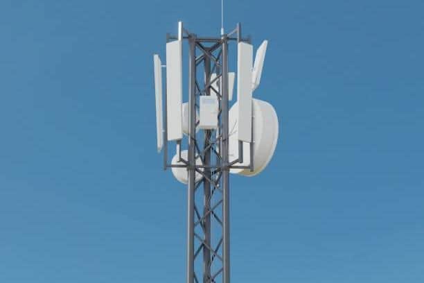An example of the kind of 5G phone masts that are springing up in urban areas across the country. (PHOTO BY; Thomas Faull/Getty Images)