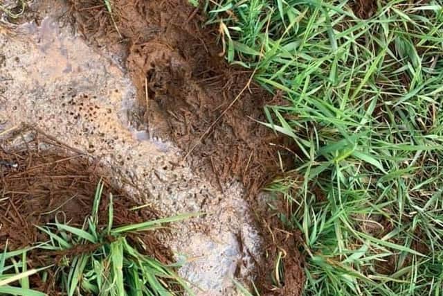 One resident saw this bubbling, orange substance coming out of the ground.