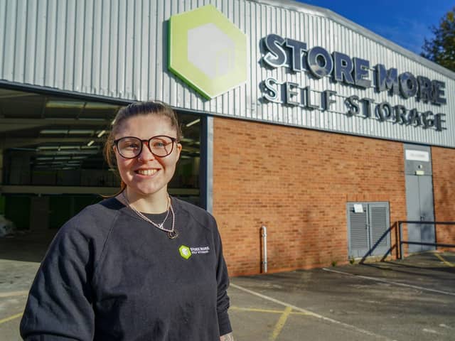Store More, new self storage warehouse Mansfield. Pictured; store manager Katie Garfoot.