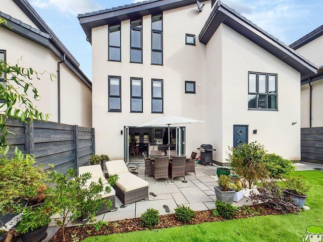 This is how the £600,000 house looks from the back garden. The bifold doors you can see open out from the open-plan zone of the property.