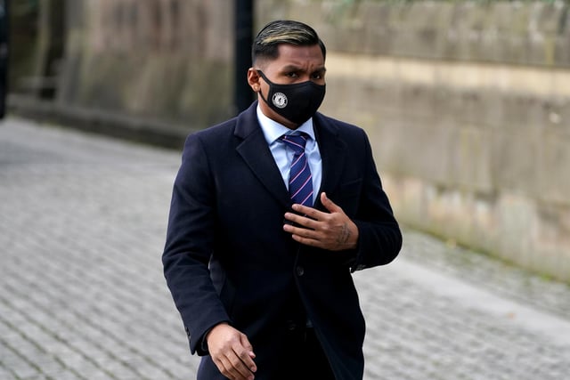 Rangers striker Alfredo Morelos attends the memorial service at Glasgow Cathedral.