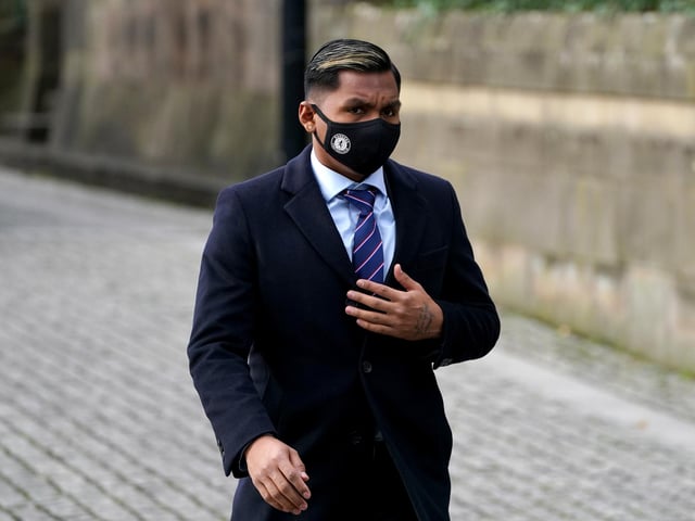 Rangers striker Alfredo Morelos attends the memorial service at Glasgow Cathedral.