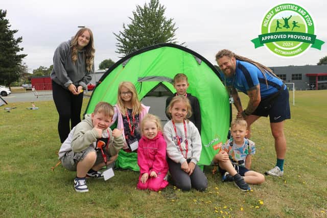 Learning to set up camp was a fun-filled exercise for the children