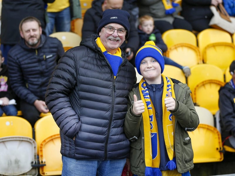 Mansfield Town fans enjoy the 2-0 win over Newport County.