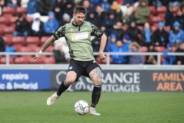 Colchester United's Luke Chambers joins his club partner in central defence. He has bags of experience at 36 having played 205 times for Nottingham Forest and 376 for Ipswich Town.