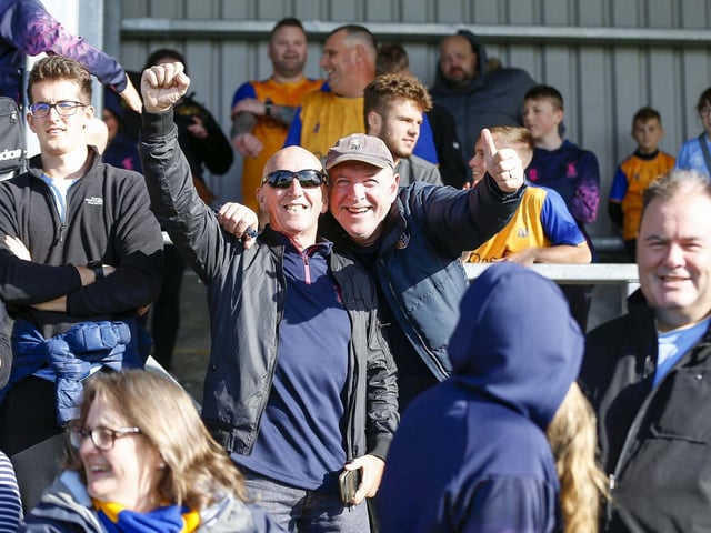 Mansfield Town fans ahead of the victory at Barrow.