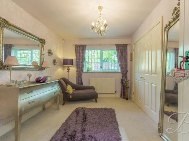 This bedroom at the £485,000 Sutton property is full of elegance and character -- not to mention built-in wardrobe space.