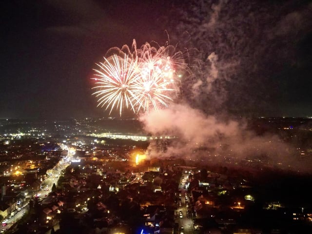 Fireworks light up the night sky