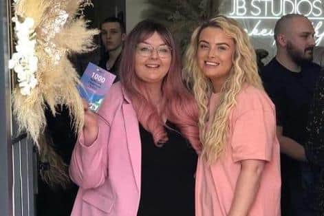 Charlotte Lounds, left, with her friend Chantelle Williams, who helped organise the fundraising event.