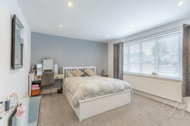 Time to look at the bedrooms at the £535,000-plus bungalow, starting with number one, which has a large window overlooking the front of the property. It boasts a carpeted floor, downlights and plenty of space for furniture.