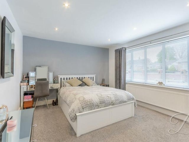 Time to look at the bedrooms at the £535,000-plus bungalow, starting with number one, which has a large window overlooking the front of the property. It boasts a carpeted floor, downlights and plenty of space for furniture.