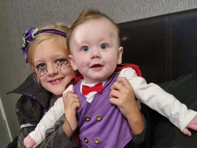 Lexi-Marie, aged 7, and Kian-James (just five-months-old).
