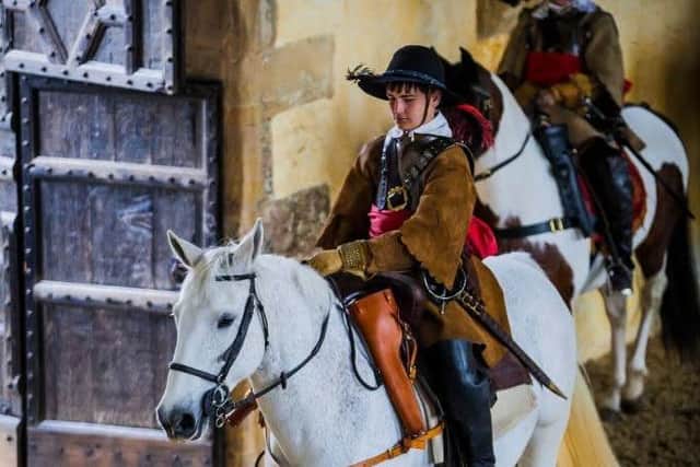 The Cavendish's Horses are pictured impressing the crowds with their brilliant demonstration of skilled horsemanship.