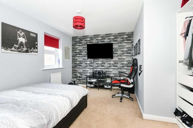All the other bedrooms at the Kirkby house are a good size, including this one, offering style as well as space. See how easy they have found it to put their own stamp on the room.