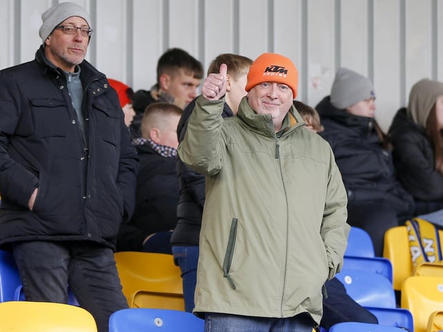 Mansfield Town fans in the stands at AFC Wimbledon.