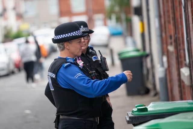 Officers Sue Braddock and Donna Gregg visit Chatsworth Street.