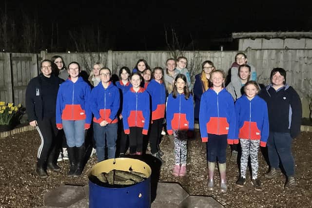 Forest Town guides and rangers in the community garden.