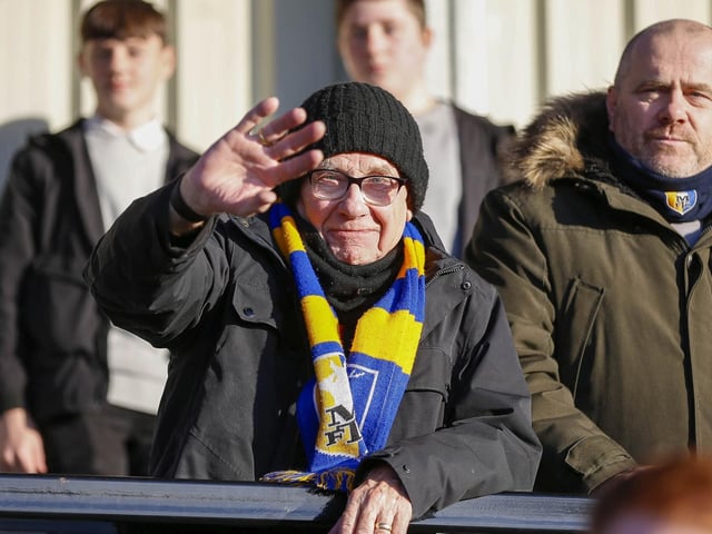 Mansfield Town fans ahead of the win over Salford.