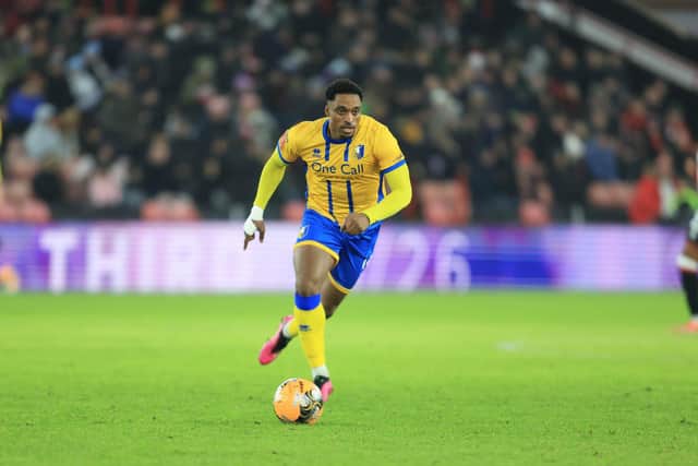 Mansfield Town forward Victor Adeboyejo during the Emirates FA Cup third round match against Sheffield Utd FC at Bramall Lane, 11 Jan 2026, Photo credit Chris & Jeanette Holloway / The Bigger Picture.media