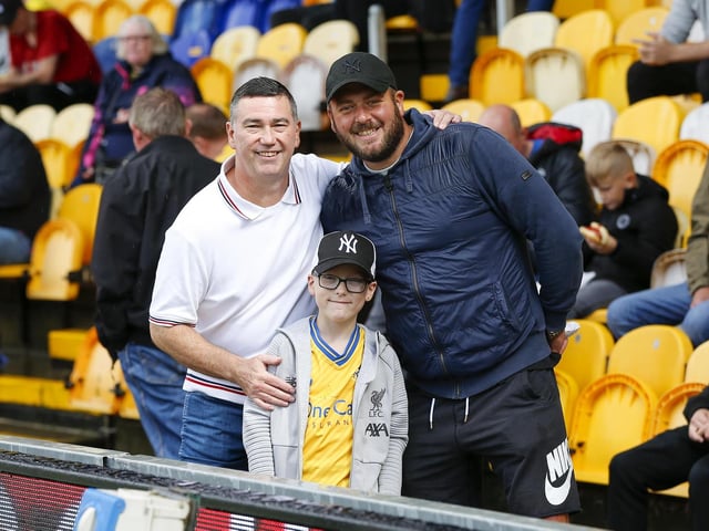 Mansfield Town fans ahead of the win over Stockport County.